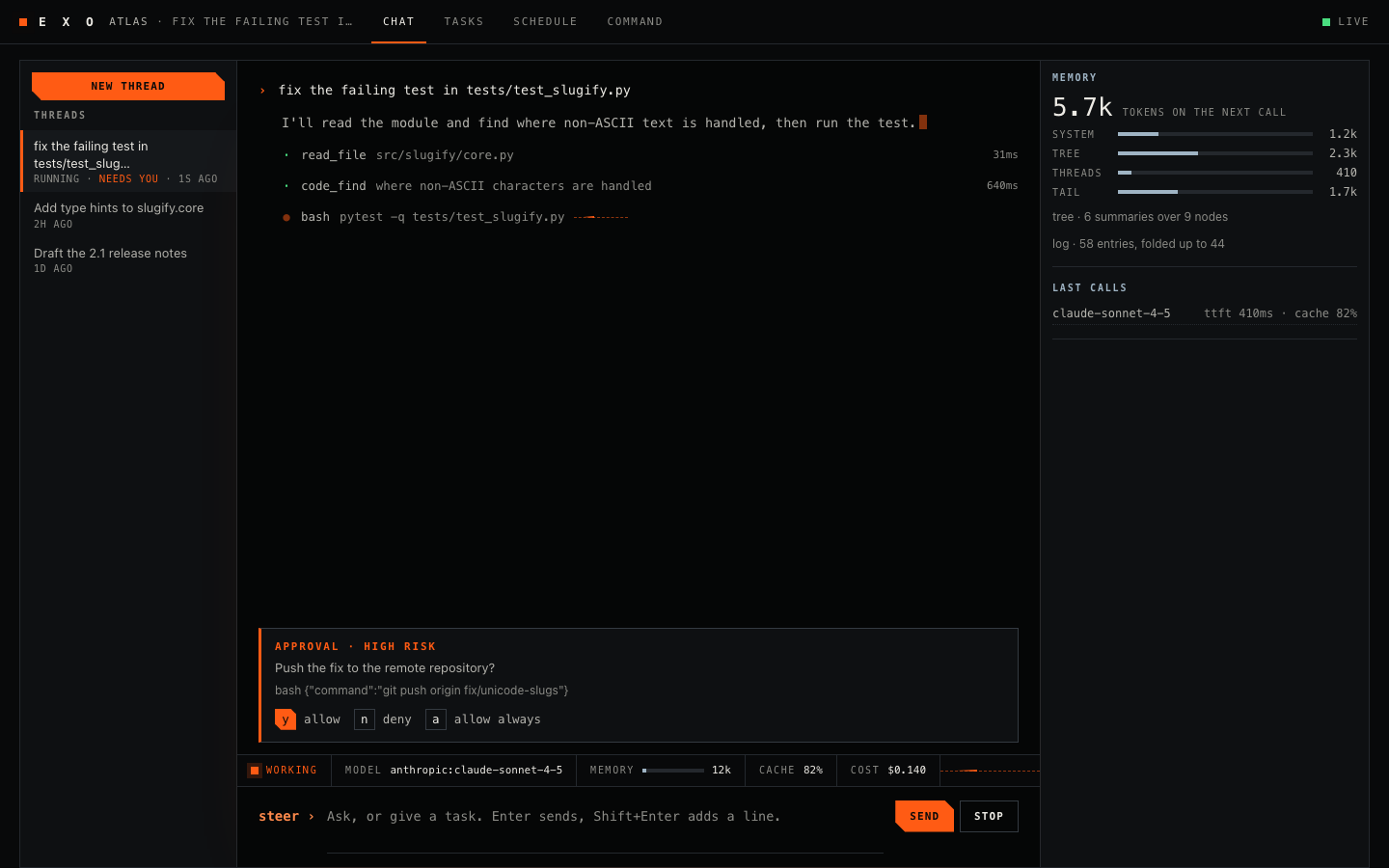 An approval panel in the web client.